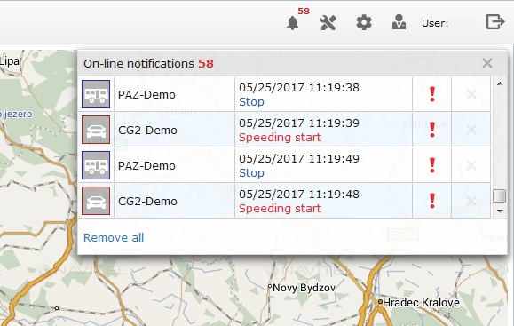 On-line notifications